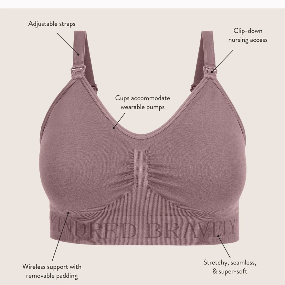 Kindred Bravely Sublime Nursing and Pumping Bra. Size Large. In Beige